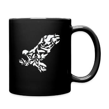 Aigle oiseau de proie aigle silhouette - Mug uni - noir - Droite