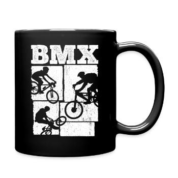 BMX Farbe Fahrrad Fans Rad Biker BMX Fahradfahrer - Tasse einfarbig - Schwarz - Rechts