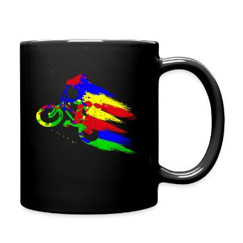 BMX Farbe Fahrrad Fans Rad Biker BMX Fahradfahrer - Tasse einfarbig - Schwarz - Rechts