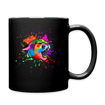 Cougar Head - Full Colour Mug - black - Right