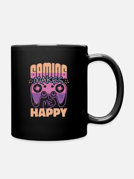 Joyful Gamer's Mantra - Full Colour Mug - black