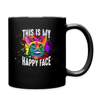 Das ist mein glückliches Gesicht - Tasse einfarbig - Schwarz - Rechts
