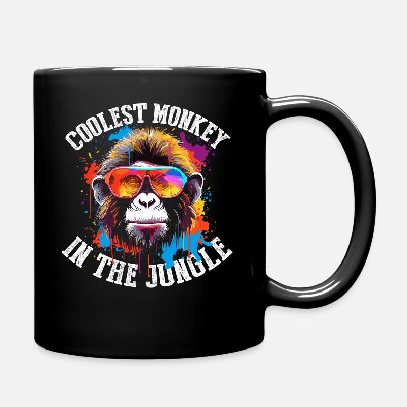 The coolest monkey in the jungle - Full Colour Mug - black