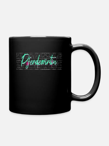 Pferde Abschluss-Geschenk Pferdewirtin - Tasse einfarbig - Schwarz