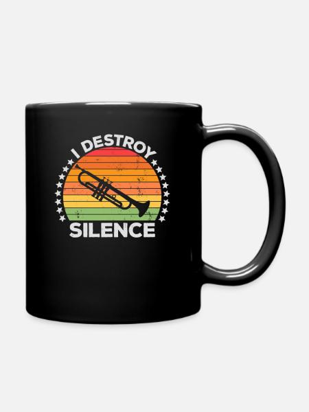 Je détruis le silence fanfare trompette trompettiste - Mug uni - noir