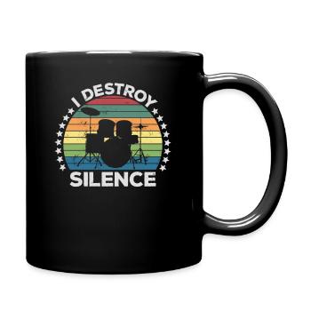 I Destroy Silence Percussion Batteur Percussionniste - Mug uni - noir - Droite