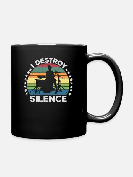 I Destroy Silence Percussion Batteur Percussionniste - Mug uni - noir