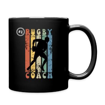 Number One Rugby Coach - Gift Idea For Rugby Teach - Full Colour Mug - black - Right