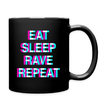 EAT SLEEP RAVE REPEAT Raver Wear Festival Outfit - Full Colour Mug - black - Right