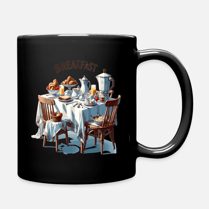 Breakfast Table Still Life - Full Colour Mug - black