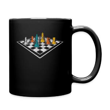 Schach Schachspieler Geschenk - Tasse einfarbig - Schwarz - Rechts