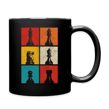Schach Schachspieler Geschenk - Tasse einfarbig - Schwarz - Rechts
