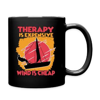 funny sailor hobby sailing boater motor boat - Full Colour Mug - black - Right