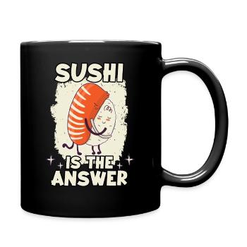 lustige Sushi Ramen Nigiri Maki Anime Kanji Sushi - Tasse einfarbig - Schwarz - Rechts