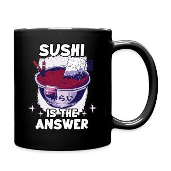 Kawaii Japon ramen fan lover nigiri maki - Mug uni - noir - Droite