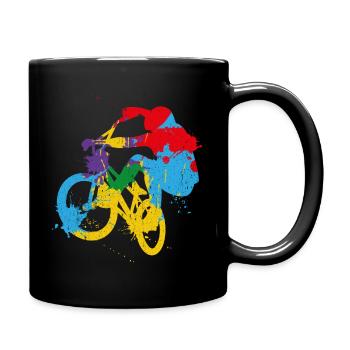 BMX Farbe Fahrrad Fans Rad Biker BMX Fahradfahrer - Tasse einfarbig - Schwarz - Rechts