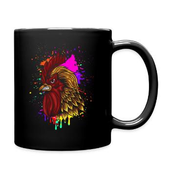 Wütender Hahn - Tasse einfarbig - Schwarz - Rechts