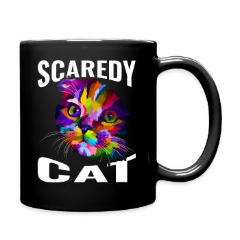 Angstkatze - Tasse einfarbig - Schwarz - Rechts