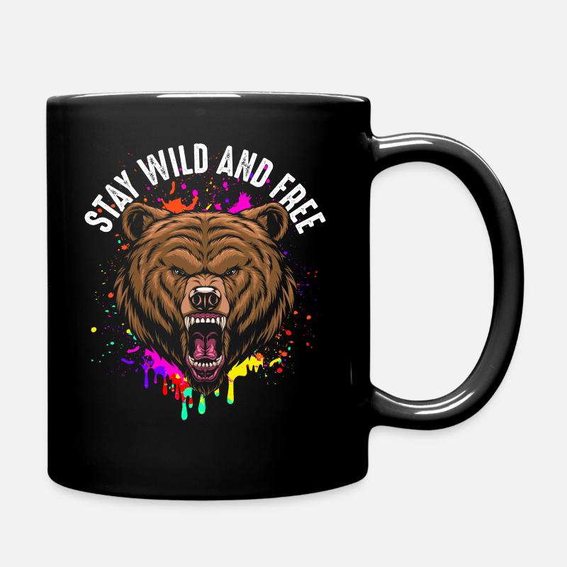 Bleib wild und frei - Tasse einfarbig - Schwarz