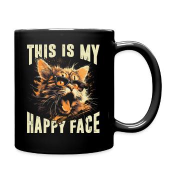 This is my happy face - Full Colour Mug - black - Right