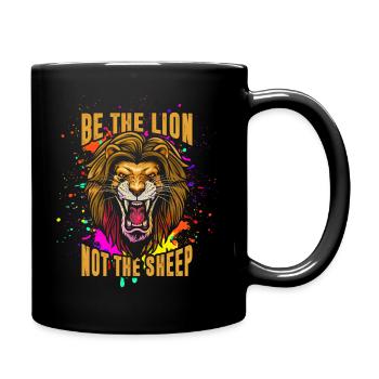 Sois le lion, pas le mouton - Mug uni - noir - Droite