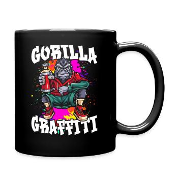 Gorilla-Graffiti - Tasse einfarbig - Schwarz - Rechts