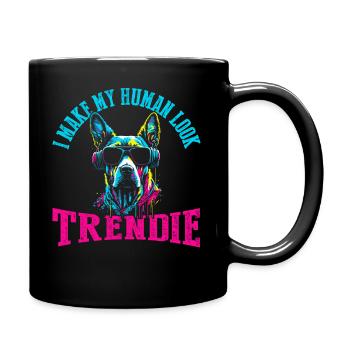 Ich mache meinen Menschen trendig - Tasse einfarbig - Schwarz - Rechts