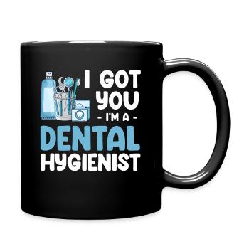 Ich Hab Dich, Ich Bin Ein Dentalhygieniker, - Tasse einfarbig - Schwarz - Rechts