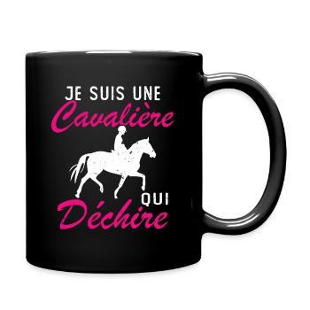 Ich bin ein Reiter, der Geschenke zerreißt - Tasse einfarbig - Schwarz - Rechts