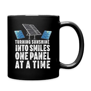 Solarpanel-Installateur Techniker Männer Erneuerbar - Tasse einfarbig - Schwarz - Rechts