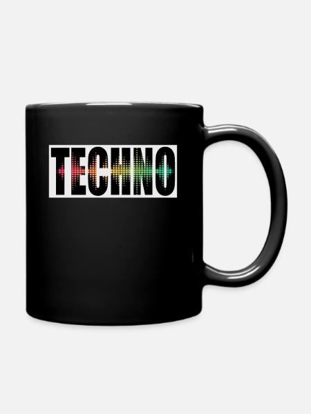 Techno Soundwaves - Musik rave wear - Tasse einfarbig - Schwarz