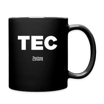 "TEC + ENT = TECHNO" raveware for real ravers - Full Colour Mug - black - Right