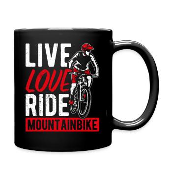 Live Love Ride VTT Fans De Vélo Roue VTT B - Mug uni - noir - Droite