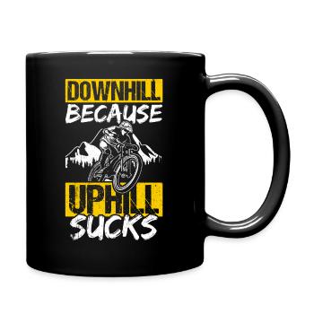 Downhill Because Uphill Sucks MTB Bicycles Ber - Full Colour Mug - black - Right