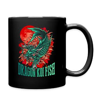 Drachen-Koi-Fisch - Tasse einfarbig - Schwarz - Rechts
