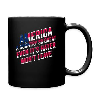 Amerika: Ein Land, das so großartig ist, dass die USA patriotisch sind - Tasse einfarbig - Schwarz - Rechts
