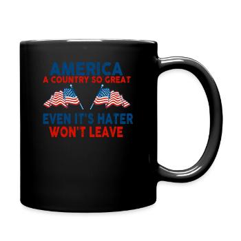 Amerika: Ein Land, das so großartig ist, dass die USA patriotisch sind - Tasse einfarbig - Schwarz - Rechts