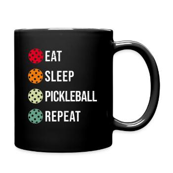 Pickleball, Mangez Dormez Pickleball Répéter - Mug uni - noir - Droite