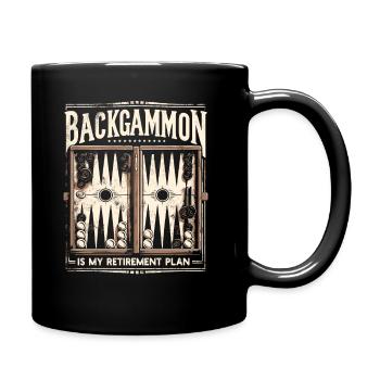 Backgammon is My Retirement Plan - Vintage Game - Full Colour Mug - black - Right