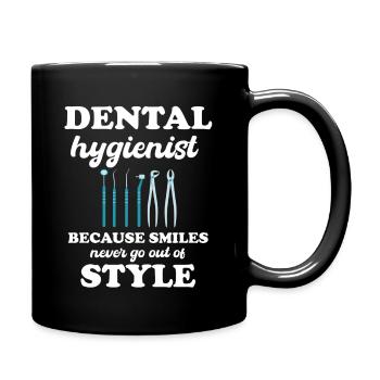 Hygiéniste dentaire, parce que le sourire ne quitte jamais le - Mug uni - noir - Droite