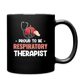 Proud to be a respiratory therapist Asthma - Full Colour Mug - black - Right