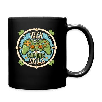 Skt Patrick ́s day Gamer Design - Full Colour Mug - black - Right