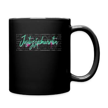Richtern Abschluss-Geschenk Justizfachwirtin - Tasse einfarbig - Schwarz - Rechts
