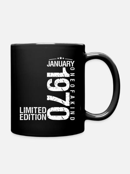Januar 1970 Januar Geburtstag Januar 1970 - Tasse einfarbig - Schwarz