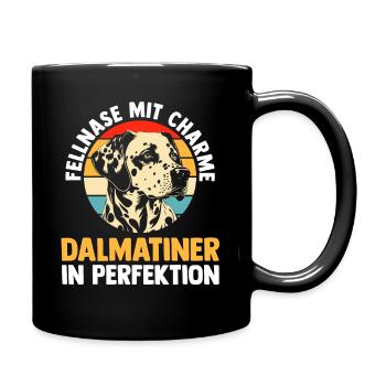 Hund Dalmatiner - Tasse einfarbig - Schwarz - Rechts