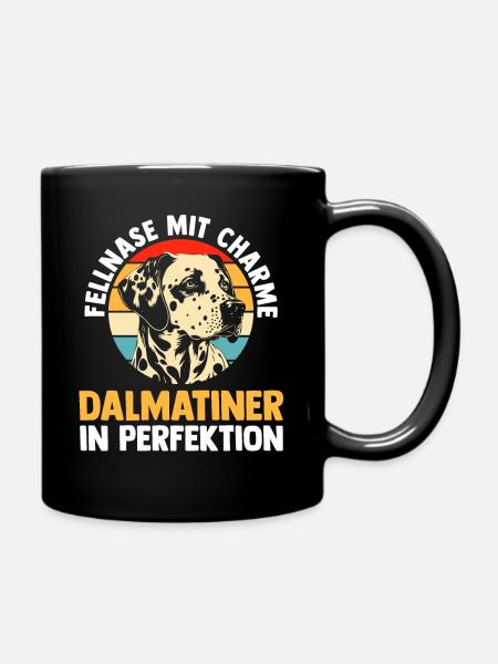 Hund Dalmatiner - Tasse einfarbig - Schwarz