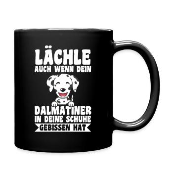 Hund Dalmatiner - Tasse einfarbig - Schwarz - Rechts
