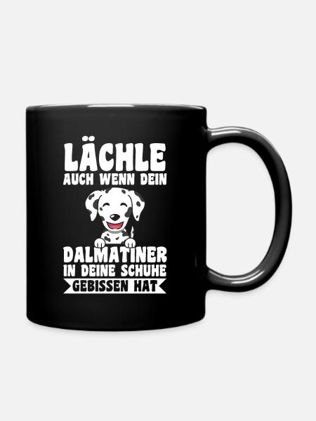 Hund Dalmatiner - Tasse einfarbig - Schwarz