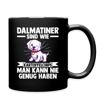 Hund Dalmatiner - Tasse einfarbig - Schwarz - Rechts