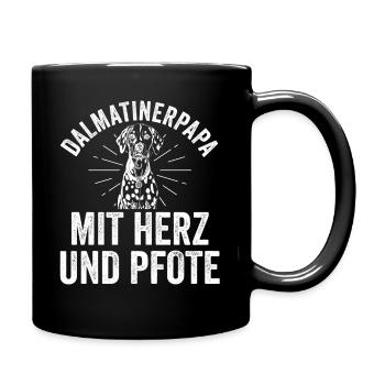 Hund Dalmatiner - Tasse einfarbig - Schwarz - Rechts